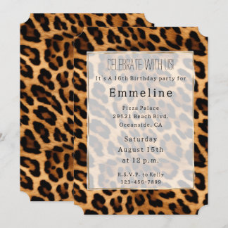 Brauner Leopard Einladung