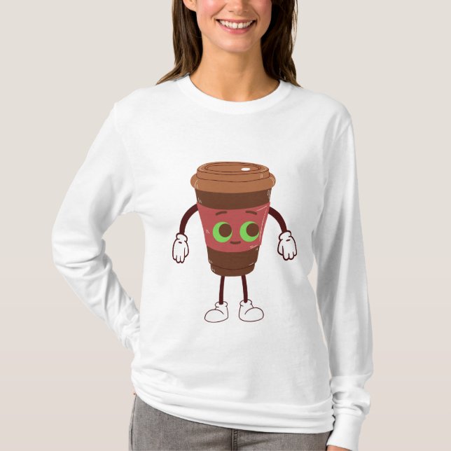 brauner Magic Travel-Kaffee T-Shirt (Vorderseite)
