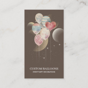 Brauner Moderner Event Party Zodiac Ballon QR-Code Visitenkarte