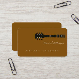 Brauner Musiklehrer Gitarre  Visitenkarte
