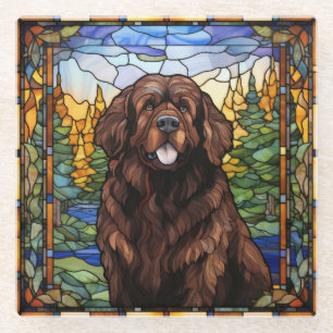 Brauner Newfoundland-Hund Untersetzer