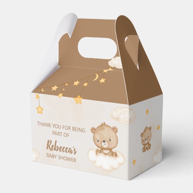 Brauner Niedlicher Bär, den wir frühzeitig abwarte Geschenkschachtel (Vorderseite)