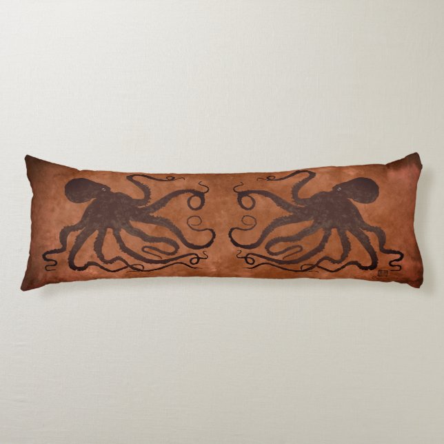Brauner Oktopus auf Schokolade - Kissen (Vorderseite)