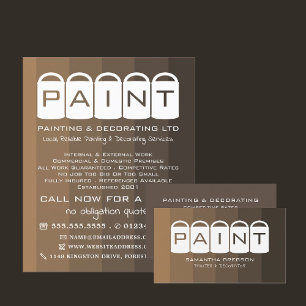 Brauner Ombre, farbige Eimer, Maler und Dekorator Flyer