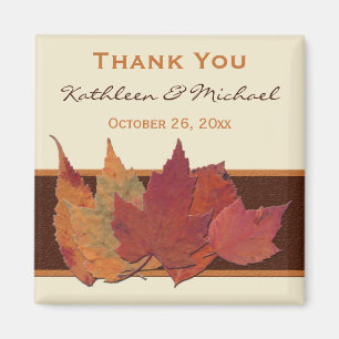 Brauner Orangen Elfenbein Getrocknete Blätter Gast Magnet