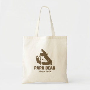 Brauner Papa Bär Jahr des Vaterseins Vater Tragetasche
