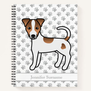 Brauner Parson-Russell-Terrier mit glattem Fell & Notizbuch