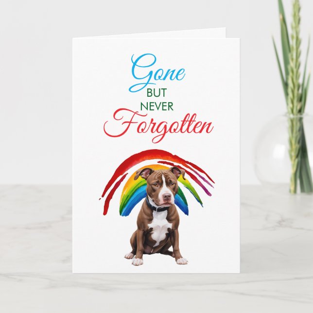 Brauner Pitbull Beileid Loss Karte (Vorderseite)