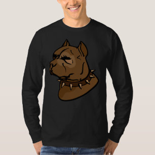 Brauner Pitbull-Hund mit Collar T-Shirt