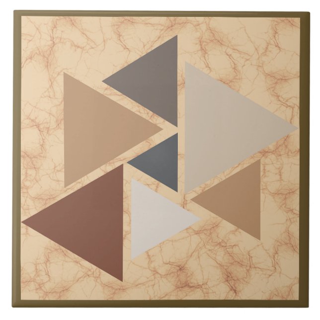 Brauner Sandstein Geometrisches Muster  Fliese (Vorderseite)