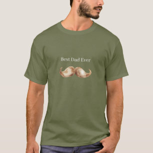 Brauner Schnurrbart Bester Vater Aller Zeiten T-Shirt