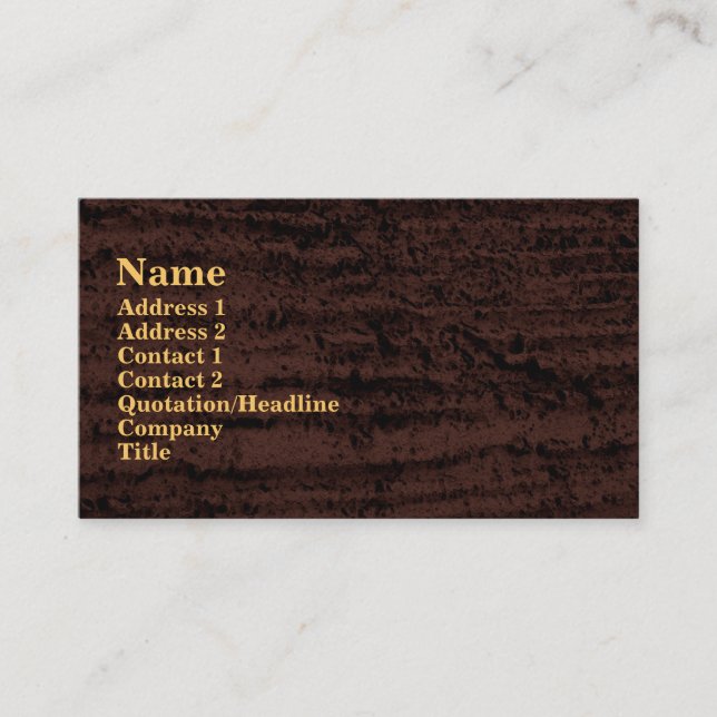 brauner schwarzer Schmutz Visitenkarte (Vorderseite)