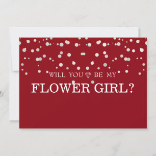 Brauner Silber Glitter Wirst du mein Blumenmädchen Einladung