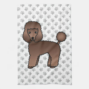 Brauner Spielzeugpudel Süßer Cartoon-Hund Geschirrtuch