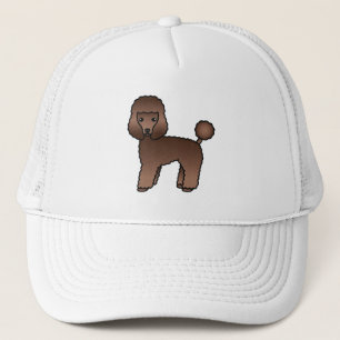 Brauner Spielzeugpudel Süßer Cartoon-Hund Truckerkappe