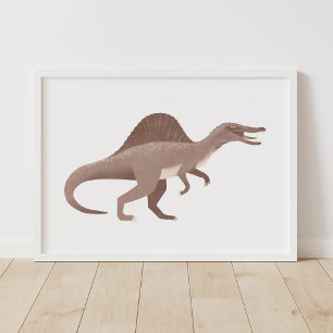Brauner Spinosaurus-Dinosaurier-Kinderzimmerposter Poster