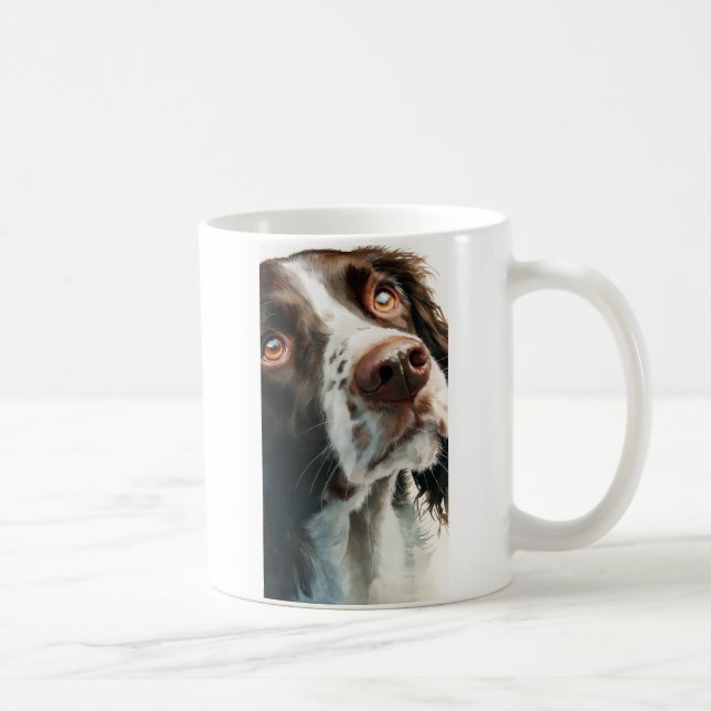Brauner Springer Spaniel-Porträt Kaffeetasse (Rechts)