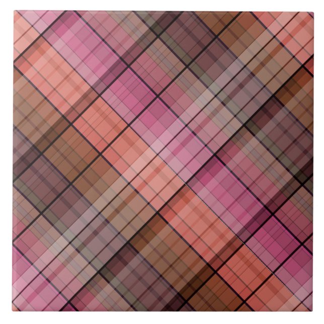 Brauner Tartan Fliese (Vorderseite)