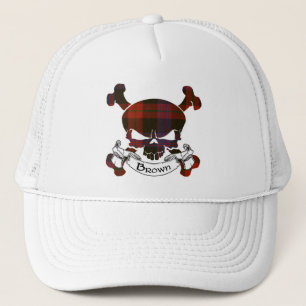 Brauner Tartan-Schädelhut Truckerkappe