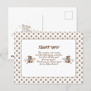 Brauner Teddybär Es ist ein Junge! Dankeschön Post Postkarte