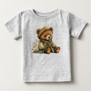 Brauner Teddybär im Vintage-Stil Baby T-shirt