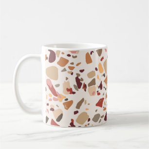 Brauner Terrazzo: vintage, trendiges Muster. Kaffeetasse