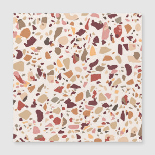 Brauner Terrazzo: vintage, trendiges Muster. Magnetkarte