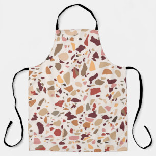 Brauner Terrazzo: vintage, trendiges Muster. Schürze