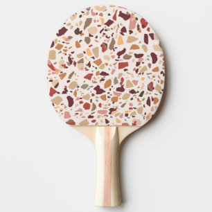 Brauner Terrazzo: vintage, trendiges Muster. Tischtennis Schläger