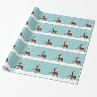 Brauner und Aquamariner Wintertauber im Schnee Geschenkpapier