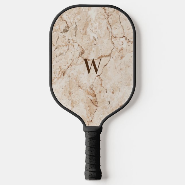Brauner und beiger Marmor Pickleball Schläger (Vorderseite)