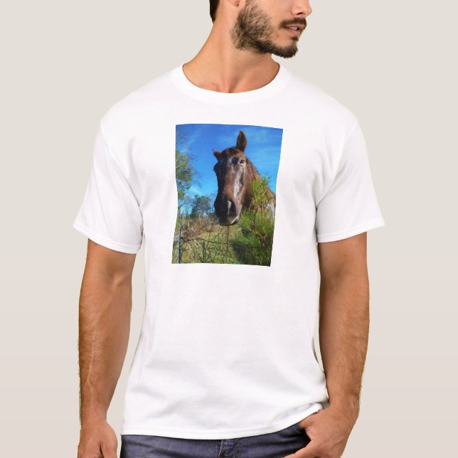 Brauner und cremefarbener Himmel T-Shirt (Vorderseite)