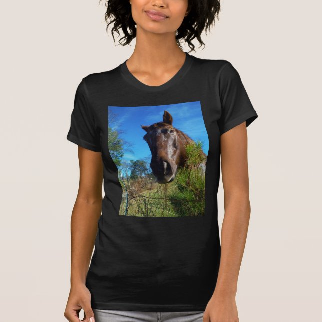 Brauner und cremefarbener Himmel T-Shirt (Vorderseite)