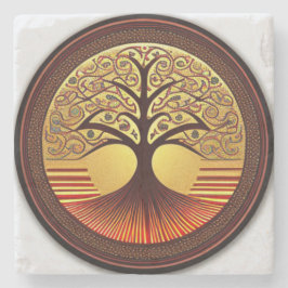 Brauner und Goldbaum des Lebens Untersetzer