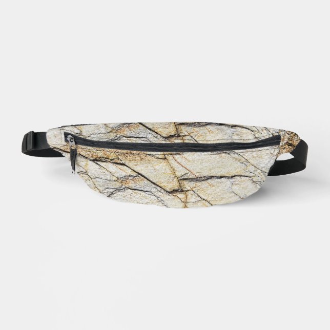 Brauner und schwarz getexturierter Stabstein Bauchtasche (Vorderseite)