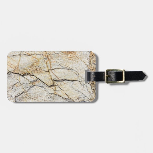 Brauner und schwarz getexturierter Stabstein Gepäckanhänger (Vorderseite horizontal)