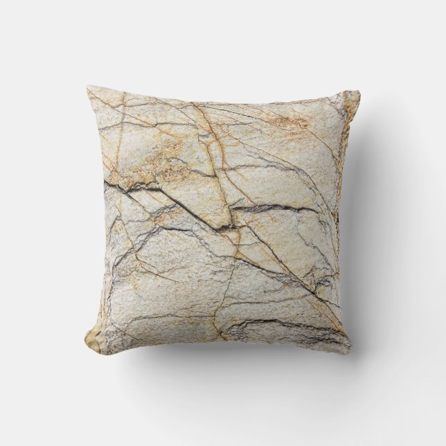 Brauner und schwarz getexturierter Stabstein Kissen (Vorderseite)