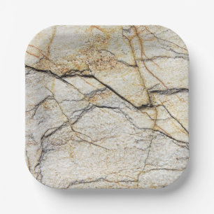 Brauner und schwarz getexturierter Stabstein Pappteller