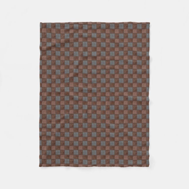 Brauner und schwarzer Karo Fleece Blanken (Vorderseite)