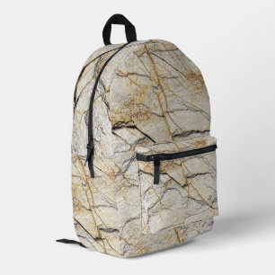 Brauner und schwarzer texturierter Marmorstein  Bedruckter Rucksack