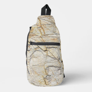 Brauner und schwarzer texturierter Marmorstein  Crossbody Bag