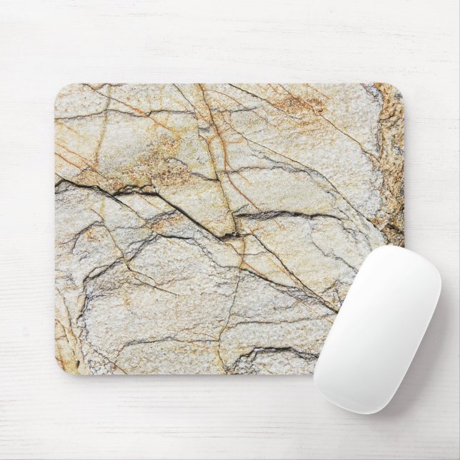 Brauner und schwarzer texturierter Marmorstein  Mousepad (Mit Mouse)