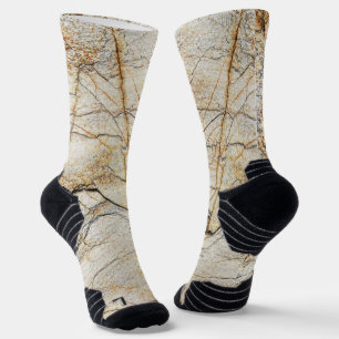 Brauner und schwarzer texturierter Marmorstein Socken