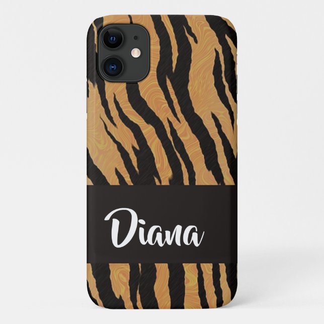 Brauner und schwarzer Tigerprint Case-Mate iPhone Hülle (Rückseite)