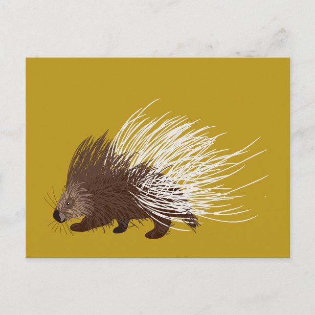 Brauner und Senf-Gold-Porcupine Postkarte (Vorderseite)