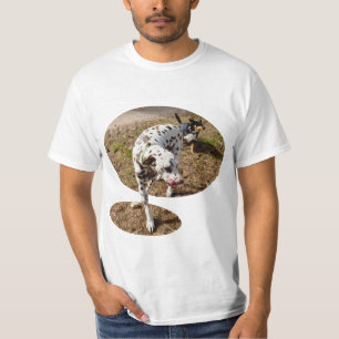 brauner und weißer Dalmatiner T-Shirt