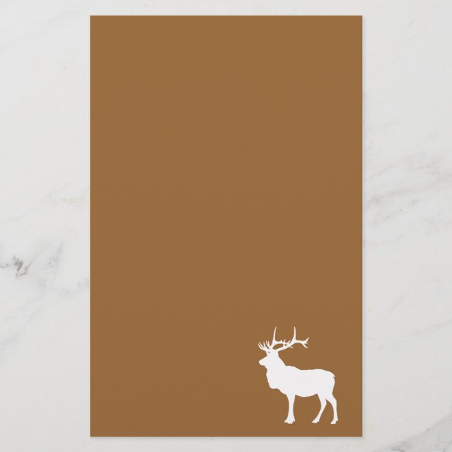 Brauner und Weißer Elch Briefpapier (Vorderseite)