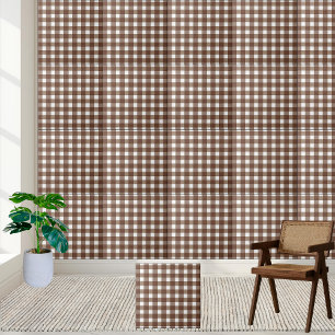 Brauner und weißer Gingham Schachtel Karierte Tile Fliese