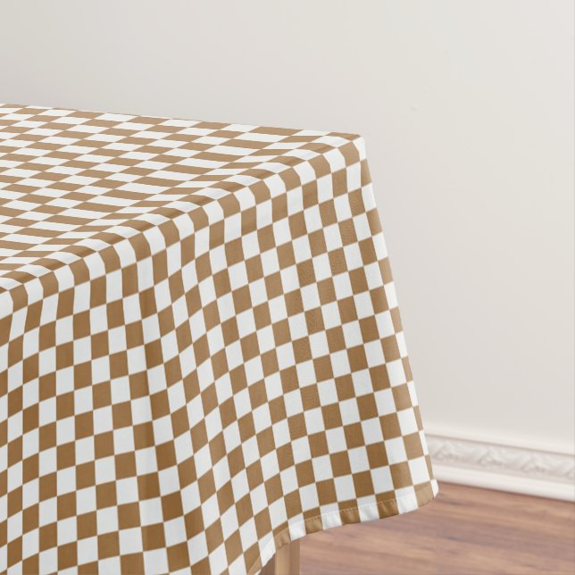 Brauner und weißer Gingham Tischdecke (Beispiel)