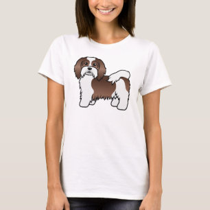Brauner und weißer Havanese süßer Cartoon-Hund T-Shirt